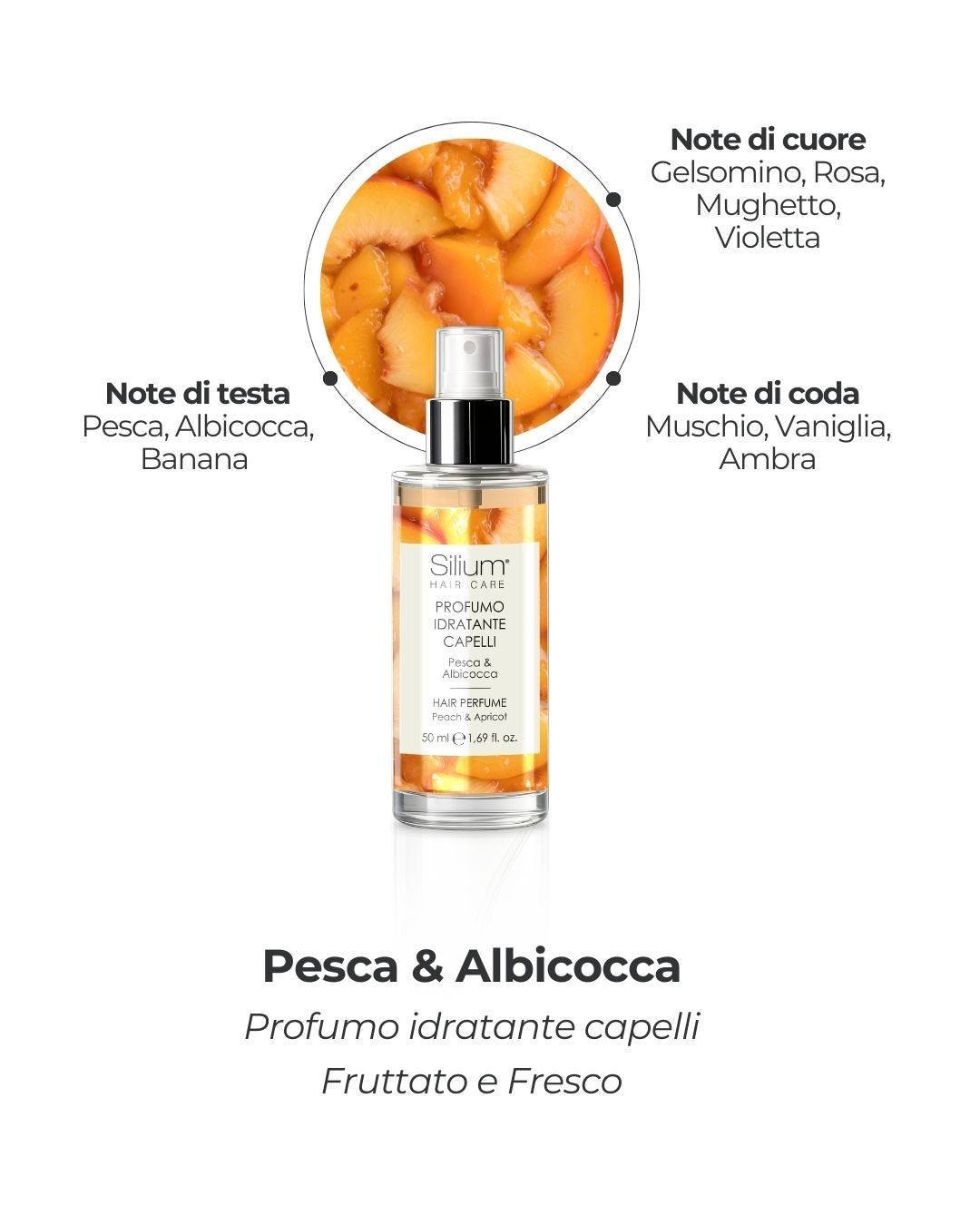 Silium - Profumo Idratante Capelli Pesca & Albicocca