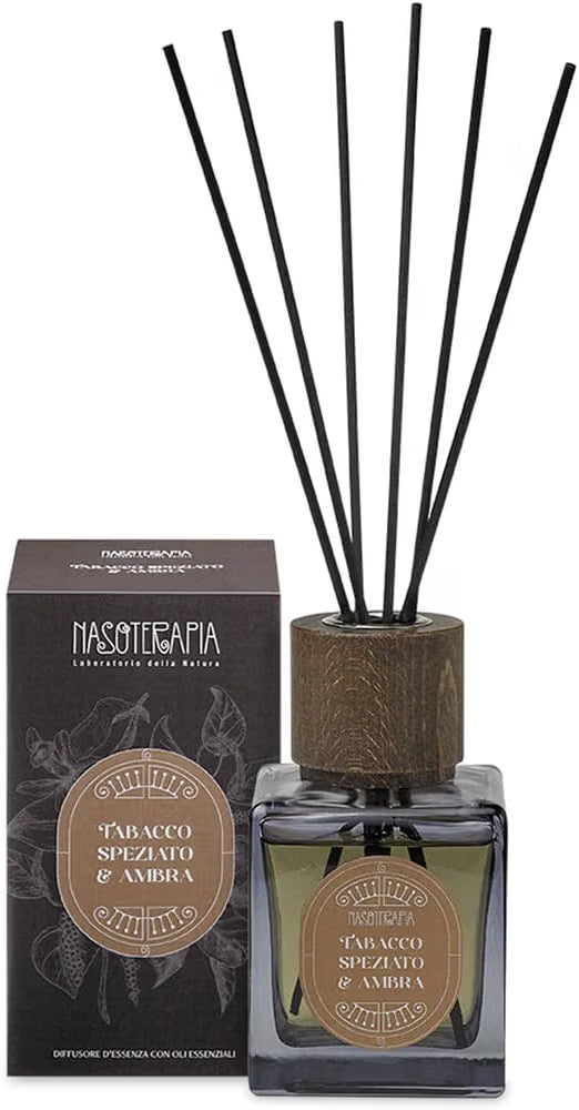 Nasoterapia - Diffusore a Bastoncini Tabacco Speziato e Ambra Pura 500ml